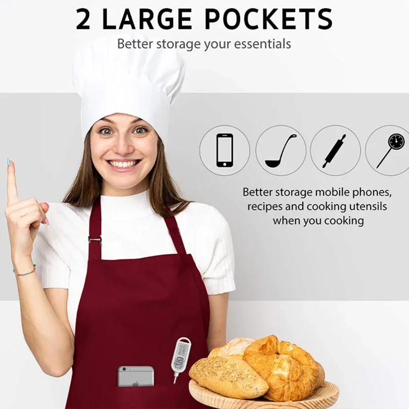 Apron Chef Hat Food Service Ki - đánh giá và giá Women Kitchen Accessories